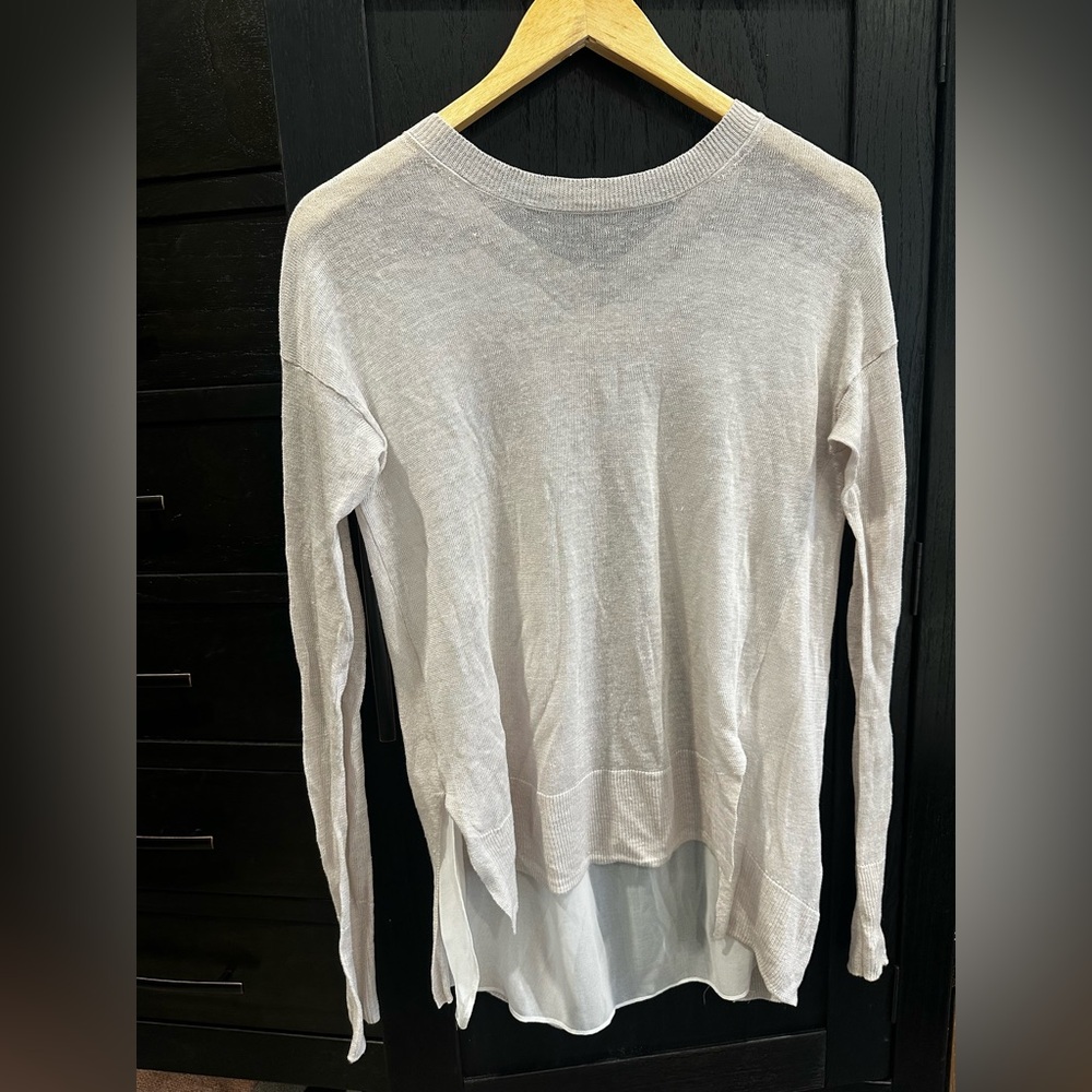 Brochu Walker Linen Layered Knit Top Small